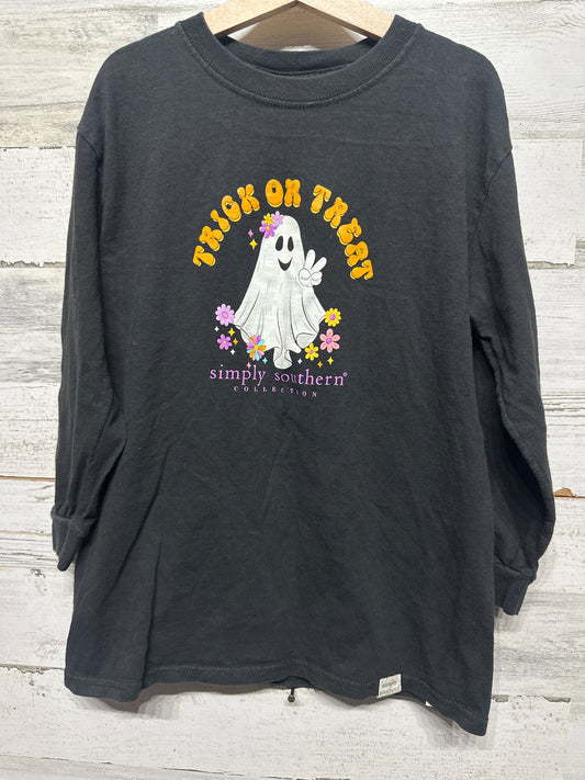 Simply Southern Oversized Halloween Long Sleeve Shirt - Girls Size Youth Small - Very Good Used Condition