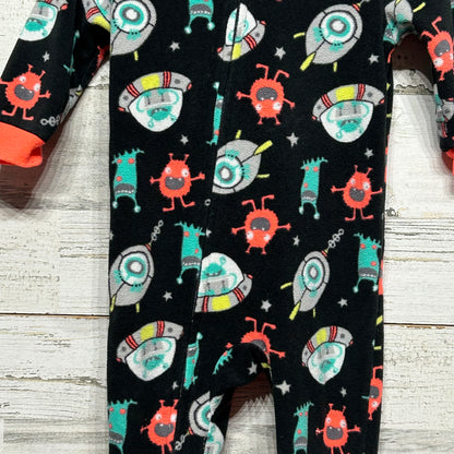 Boys Size 12m Simple Joys Fleece Alien Footie - Good Used Condition*