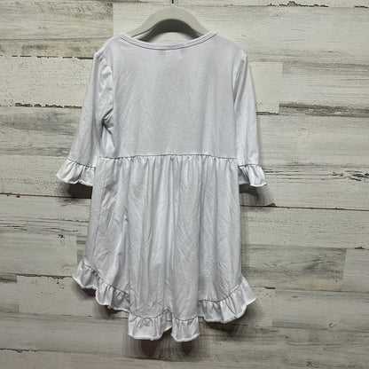 Girls Size 7 Adorable Sweetness White Ruffle Tunic - Good Used Condition