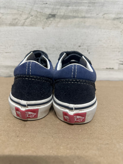 Size 12.5 (Little Kid) Van’s Velcro Blue Shoes - Good Used Condition