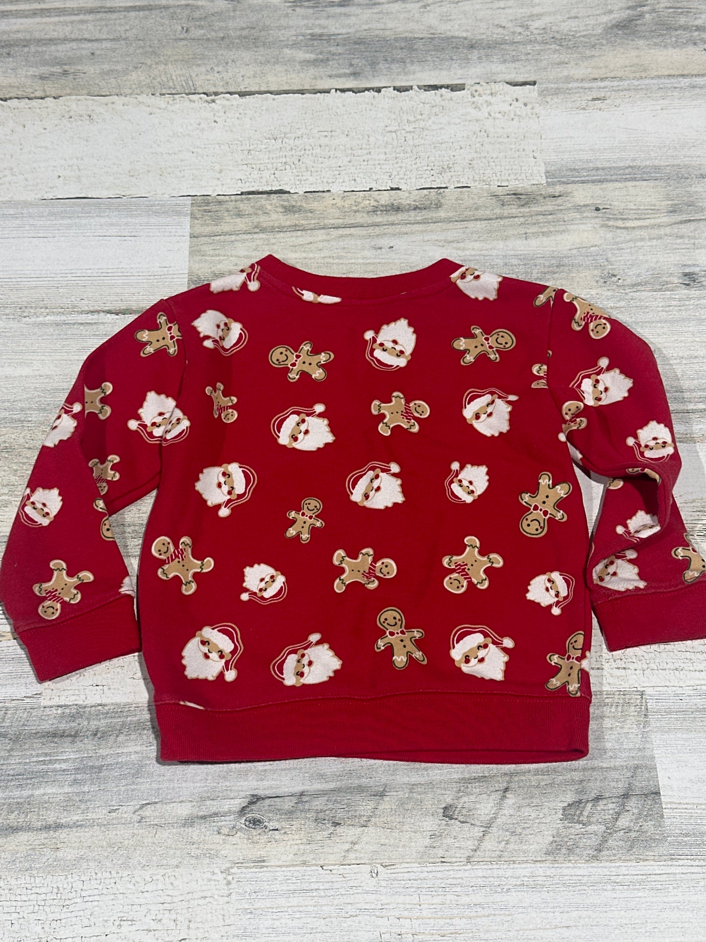 Holiday Santa Gingerbread Sweatshirt - Holiday Time - Toddler Size 3t - Good Used Condition