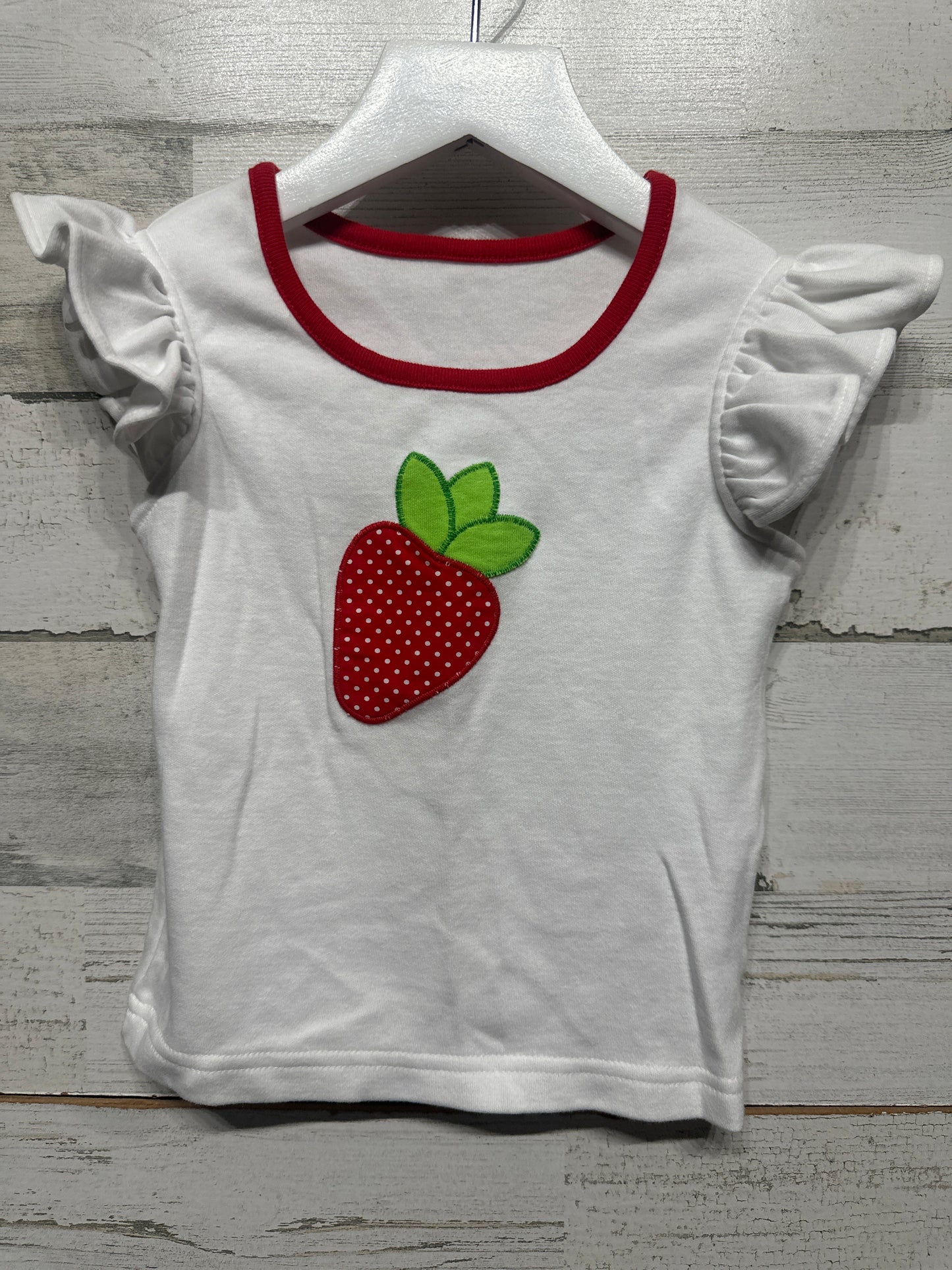 Girls Size 3-4 Kelly's Kids Strawberry Applique Shirt - Very Good Used Condition