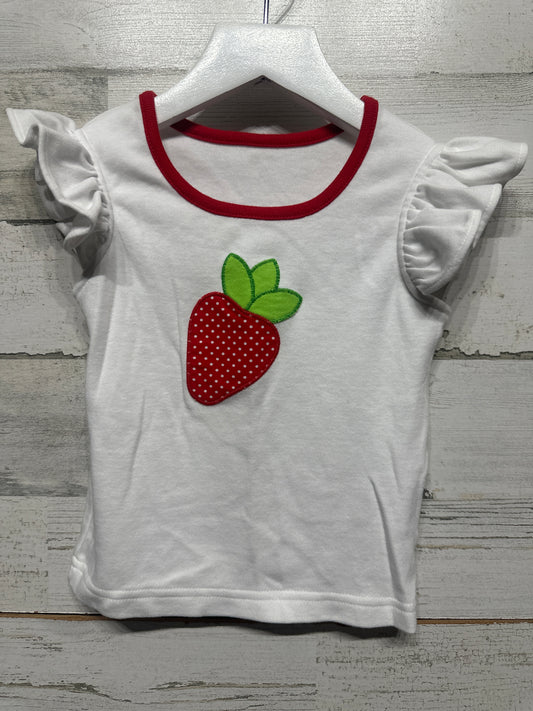 Girls Size 3-4 Kelly's Kids Strawberry Applique Shirt - Very Good Used Condition