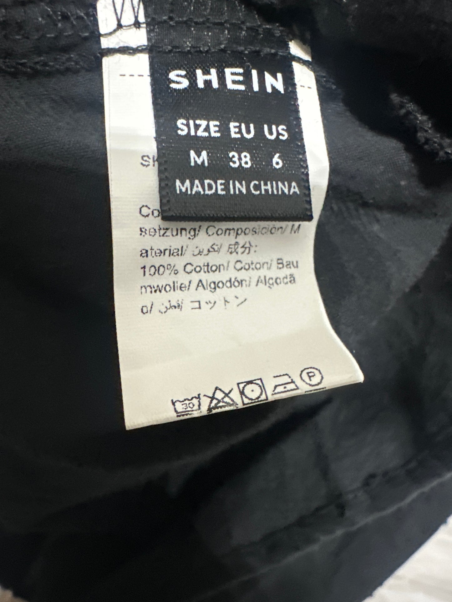 Women’s Medium SHEIN Black Swiss Dot Cotton Dress - Very Good Used Condition
