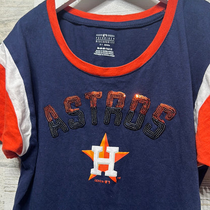 Girls Size 10/12 Astros Sequin Shirt - Good Used Condition