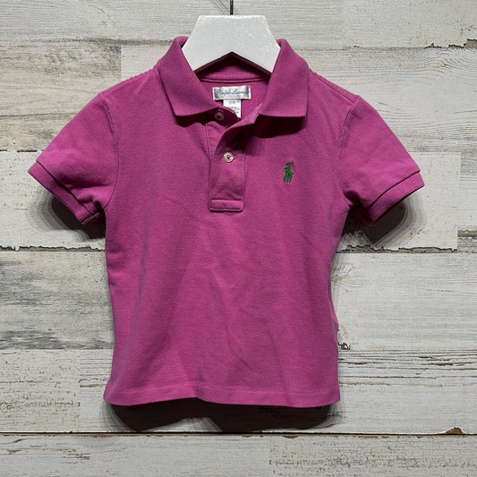 Boys Size 24m Ralph Lauren Pink Polo Shirt - Good Used Condition