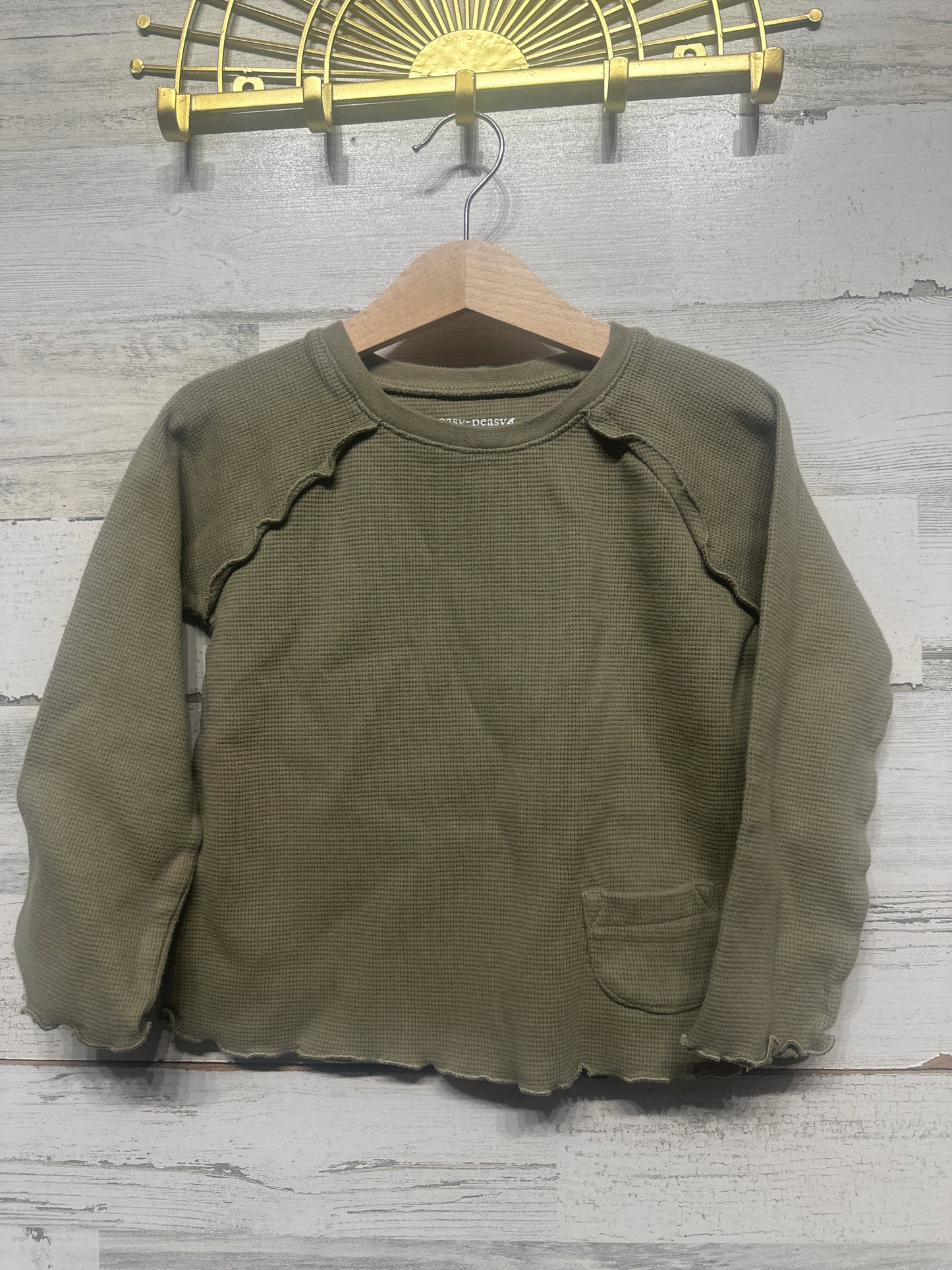 Size 4t Easy Peasy Organic Cotton Blend Thermal Long Sleeve Shirt - Very Good Used Condition