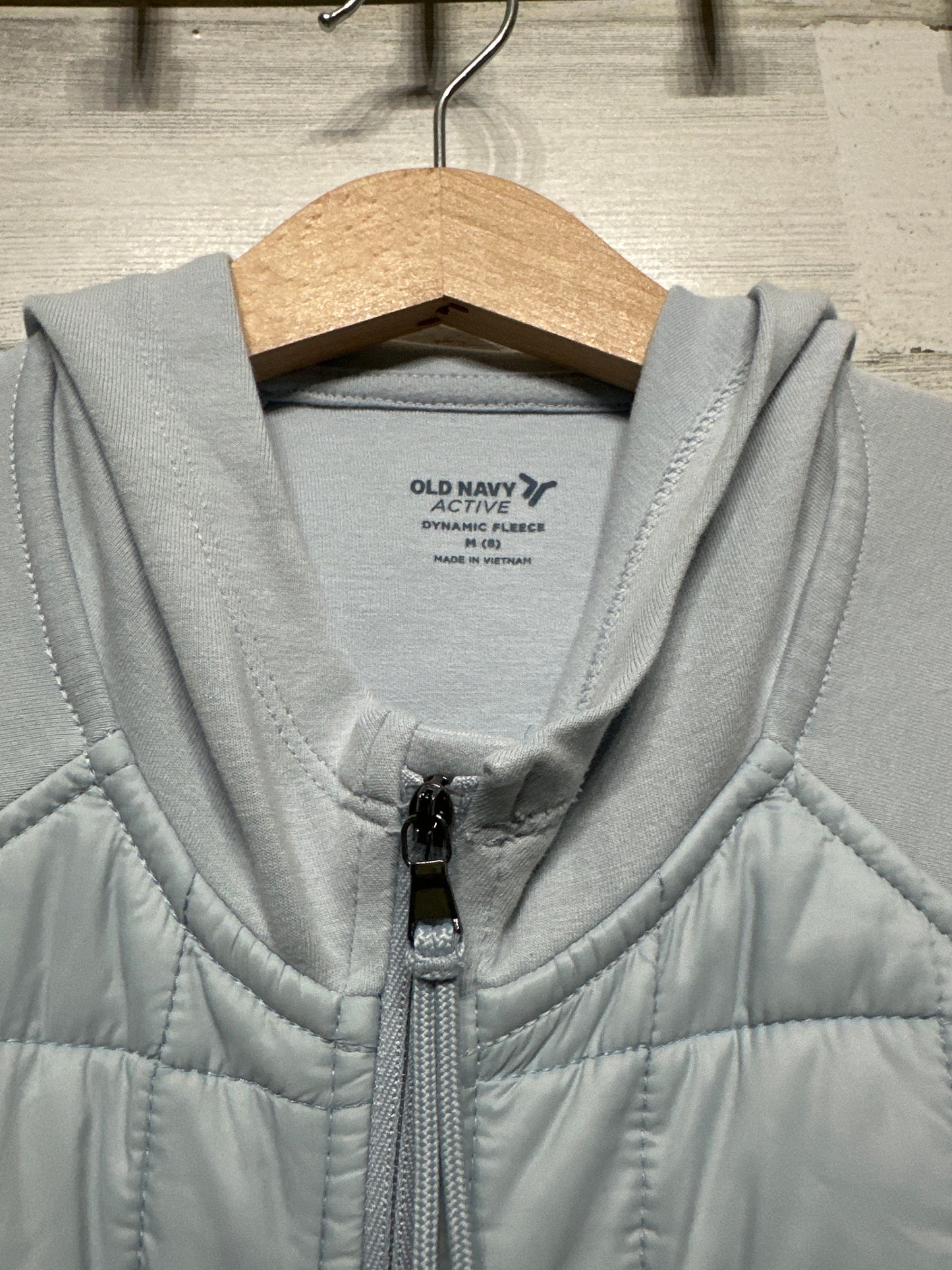 Girls Size 8 / Medium Old Navy Active Cropped Light Blue Hooded Jacket - Play Condition*