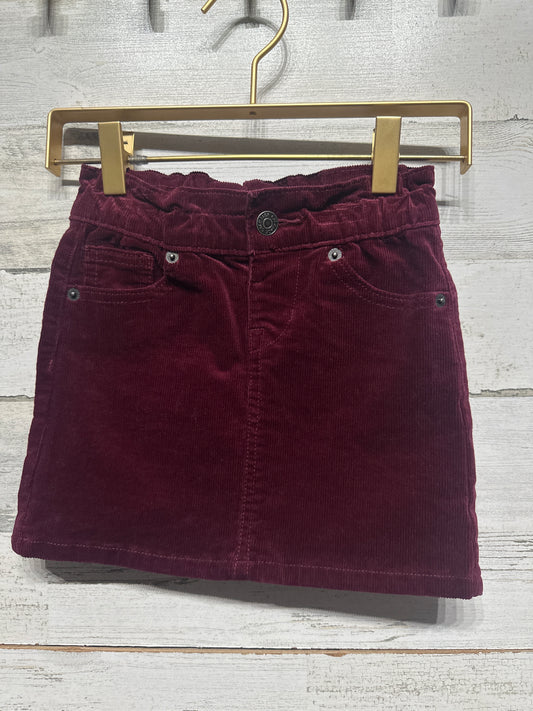 Girls Size 4-5 XS Cat and Jack Maroon Cord Skirt - Very Good Used Condition*