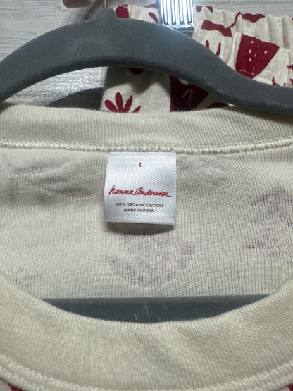 Hanna Andersson Organic Cotton Holiday Pajama Set Adult Size Large VGUC