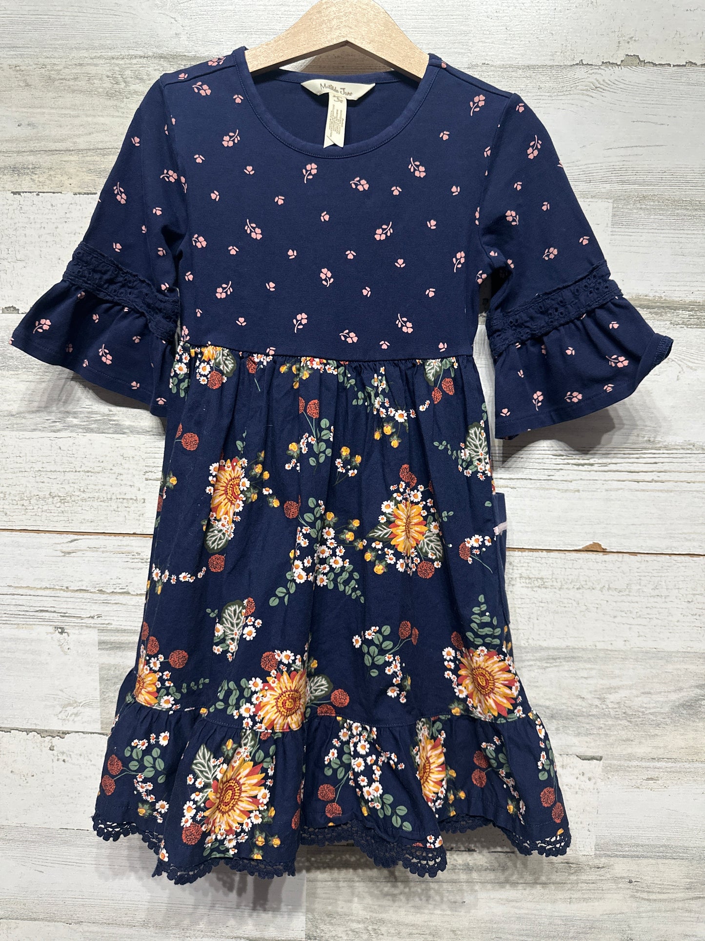 Matilda Jane Navy Floral Dress Girls Size 6 VGUC