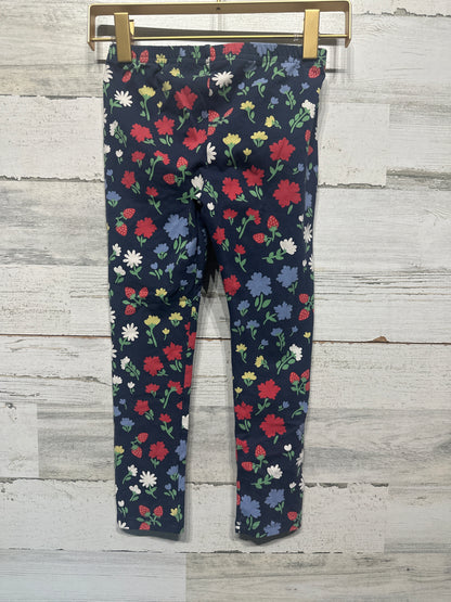 Girls Size 5 TBBC Navy Floral Leggings - Very Good Used Condition