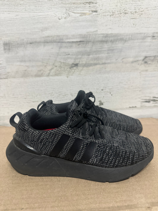 Size 4 (Youth) Adidas Black Athletic Shoes with Pure Stride Orthotic Insoles  - Good Used Condition*