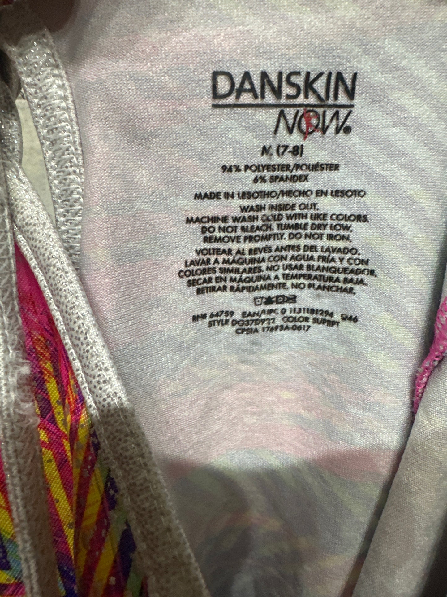 Size 7/8 Medium Danskin Now Unitard - Very Good Used Condition
