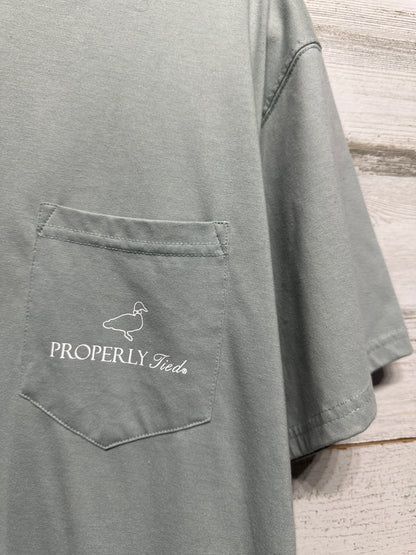 Properly Tied Men’s Medium Crawfish Boil Pima Pocket T-Shirt VGUC