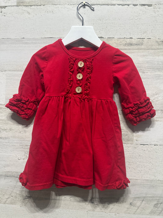 Girls Size 12-18m Red Ruffle Dress - Play Condition*