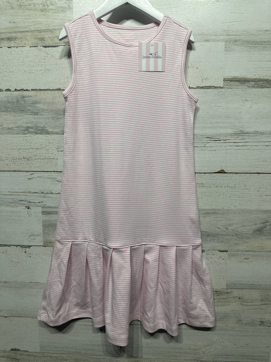 Girls Size 8 James & Lottie Vivi Knit Pink Striped Tennis Pima Cotton Dress - New With Tags