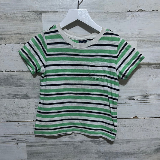 Boys Size 3 Janie and Jack green striped tee - play condition