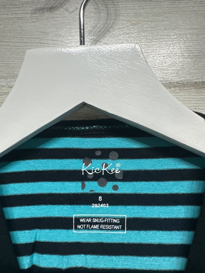 Boys Size 8 Kickee Pants Bamboo Striped Fitted Pajama Set  - Very Good Used Condition
