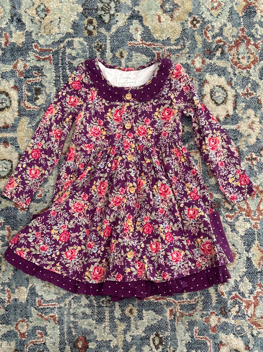 Sweet Honey Girls Size 6 Long Sleeve Floral Dress VGUC