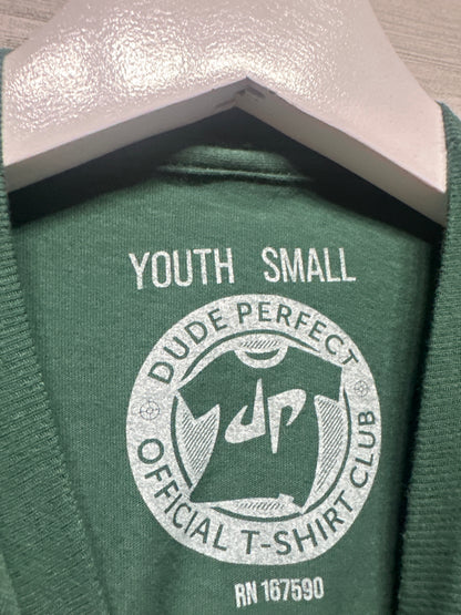 Boys Size Small (6-7) Dude Perfect Dark Green TShirt - Very Good Used Condition