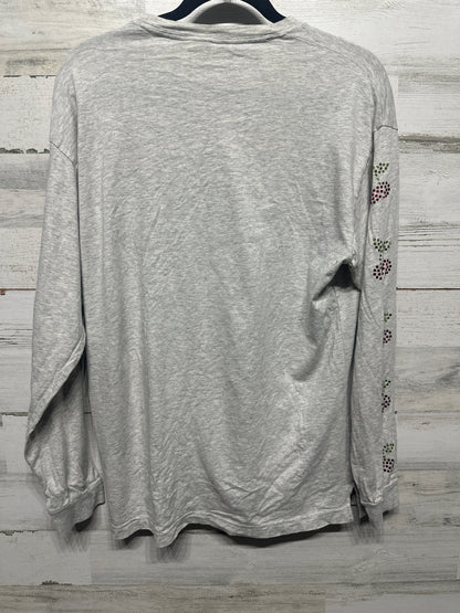 Women's Size Large Victoria's Secret Pink Long Sleeve Rhinestone Cherry Shirt - Very Good Used Condition