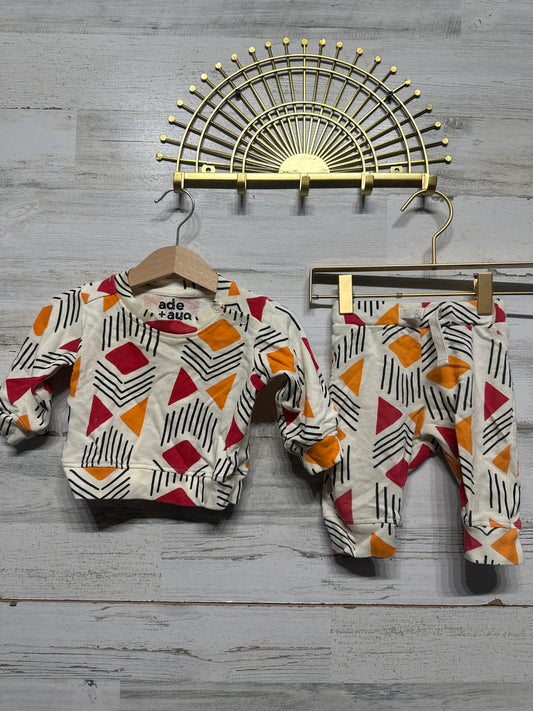 3-6m Ade+ Ayo Two Piece Cotton Set - Good Used Condition