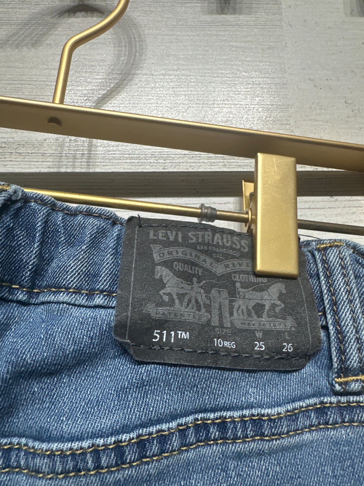 Boys Size 10 Regular Levi's 511 Performance Slim Adjustable Waist Jeans - Good Used Condition