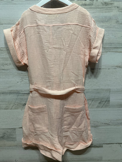 Girls Preowned Size Medium Chelsea and Violet Peach Romper - Very Good Used Condition