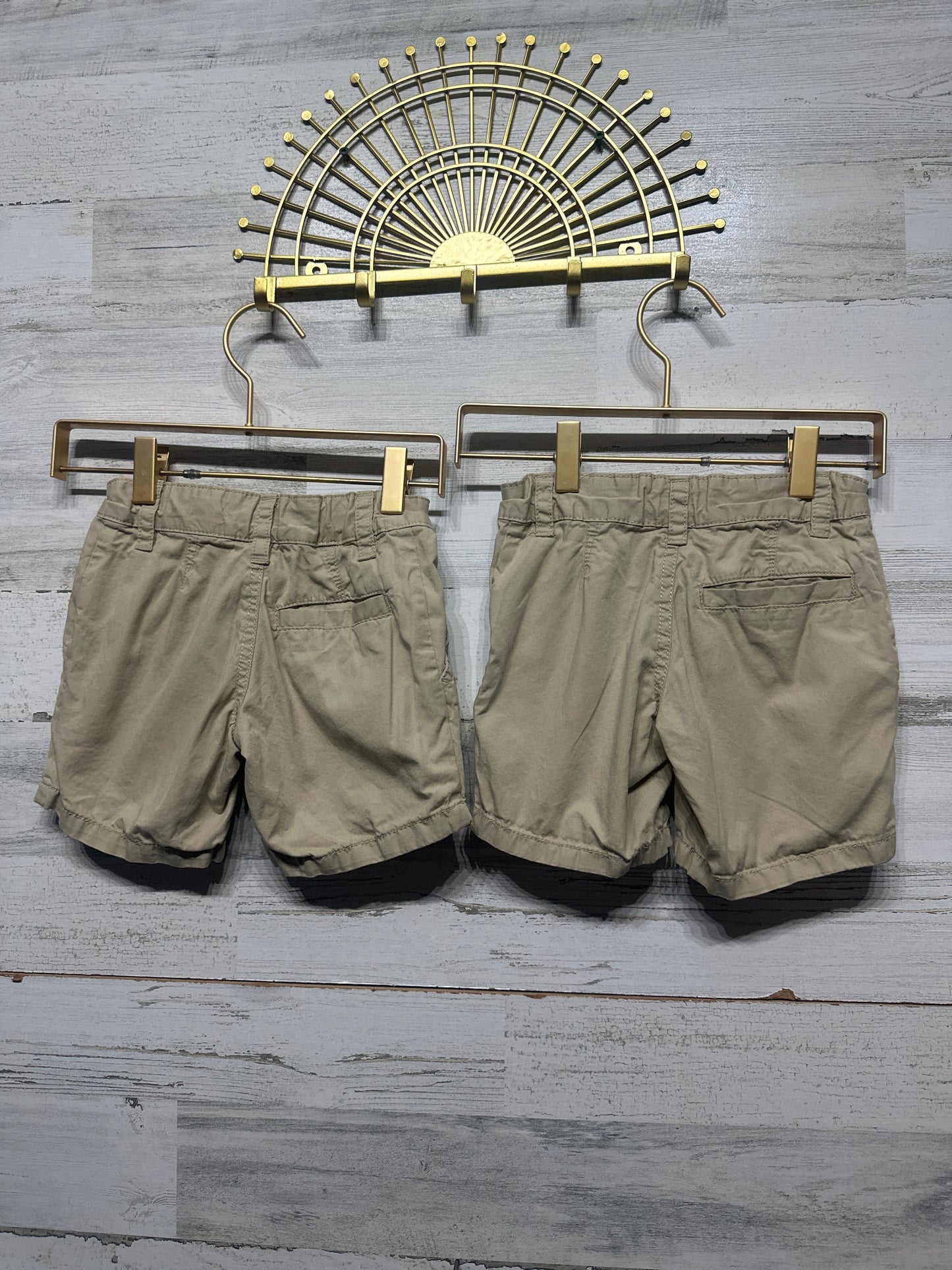 Size 4 Cat and Jack Khaki Adjustable Waist Shorts Lot (2 pair) - Good Used Condition