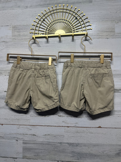 Size 4 Cat and Jack Khaki Adjustable Waist Shorts Lot (2 pair) - Good Used Condition