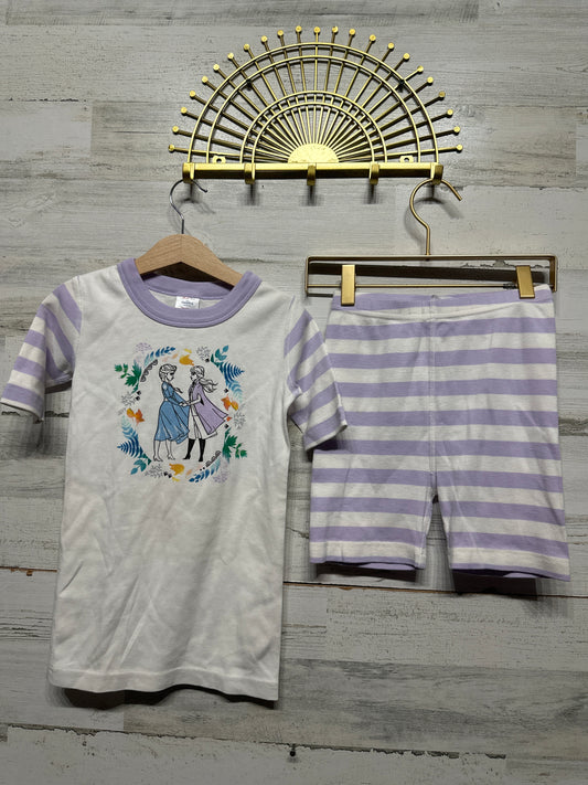 Hanna Andersson Disney Frozen Organic Cotton Shorts Pajama Set - Girls Size 8 (130cm) - Very Good Used Condition