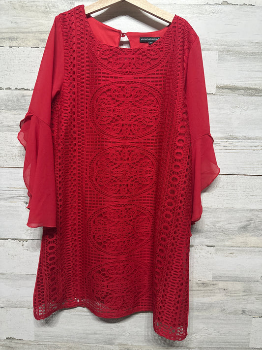 Girls Size 14 My Michelle Red Lace Dress - Very Good Used Condition