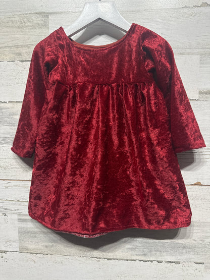 Girls Size 18-24m Handmade Velvet Dress - Good Used Condition