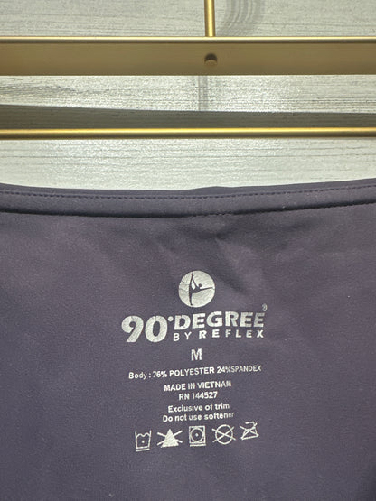 Women's Size Medium 90 Degrees Dark Purple Active Leggings With Side Pockets - Good Used Condition