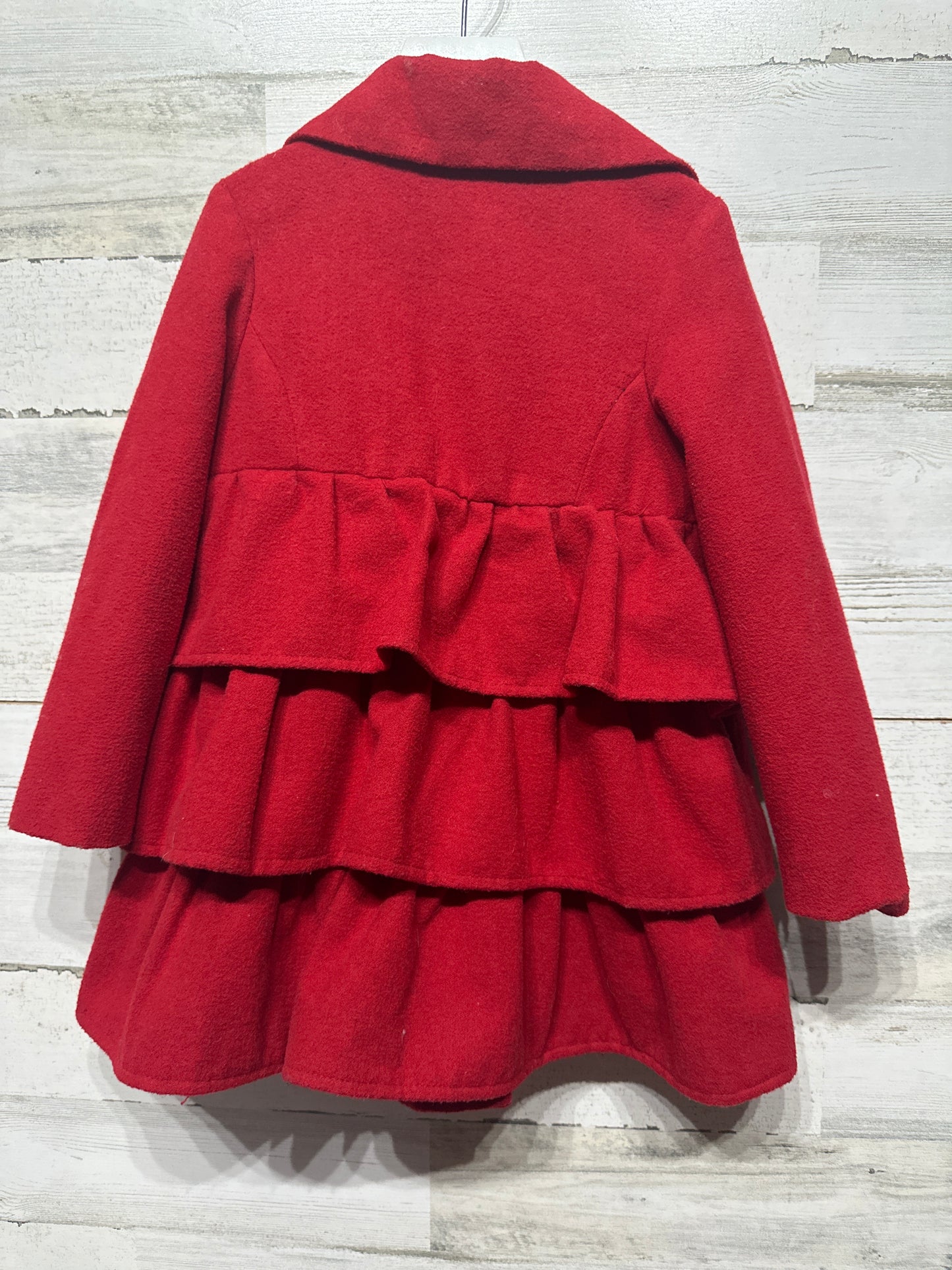 Girls Size 5t Cherokee Red Ruffle Coat - Good Used Condition