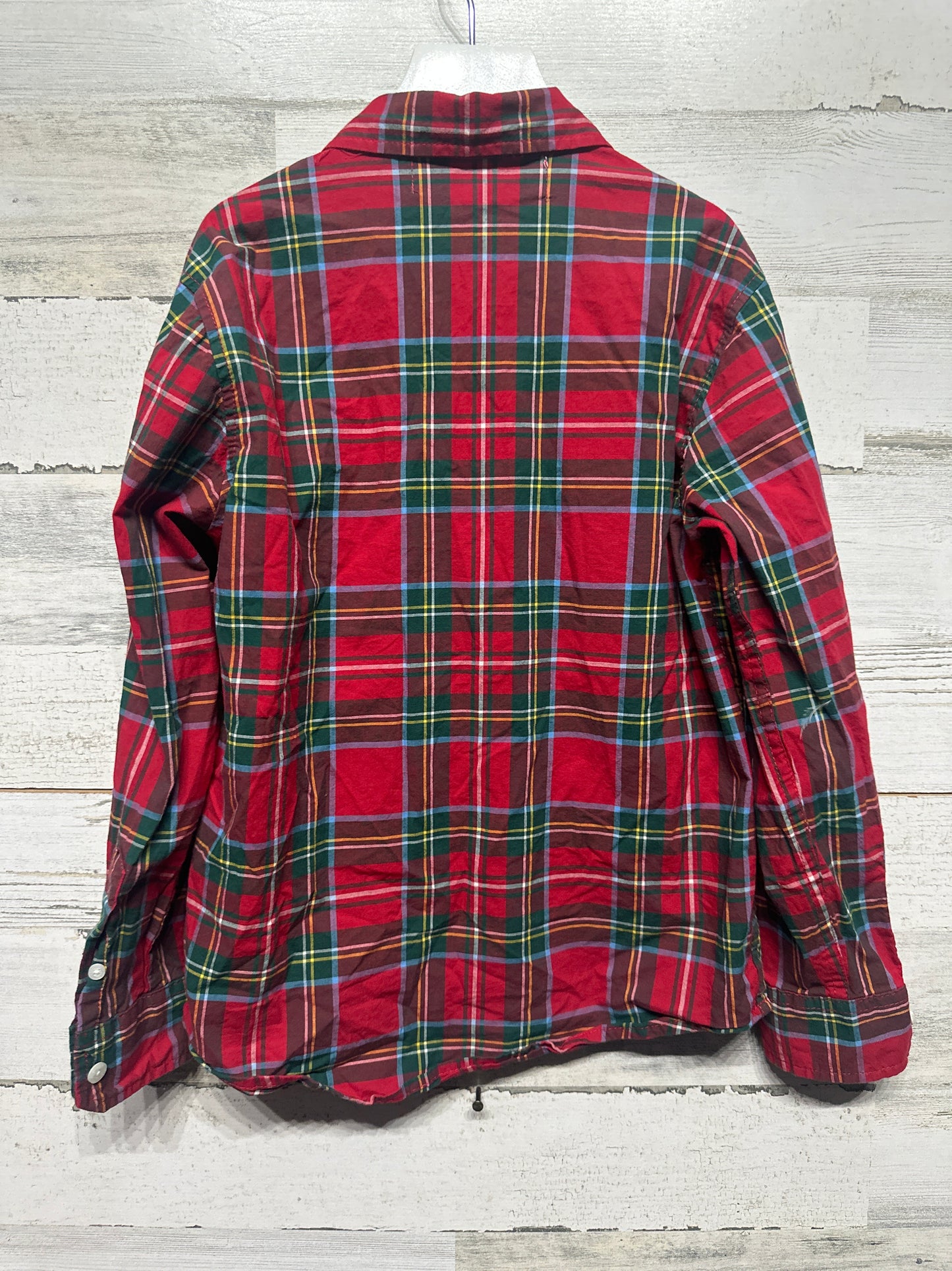 Holiday Plaid Old Navy Built in Flex Button Up Shirt - Boys Size Medium 8 - Very Good Used Condition