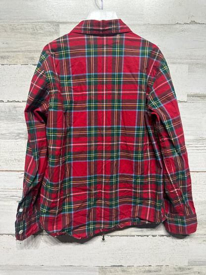 Holiday Plaid Old Navy Built in Flex Button Up Shirt - Boys Size Medium 8 - Very Good Used Condition