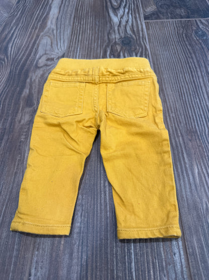 Boys Preowned Size 3-6m Gap Mustard Straight Leg Jeans - Very Good Used Condition