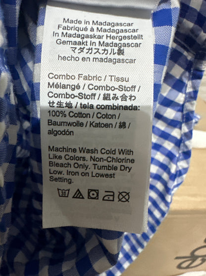 Boys Size 4/5 Crewcuts Blue Plaid Button Up Shirt - Good Used Condition