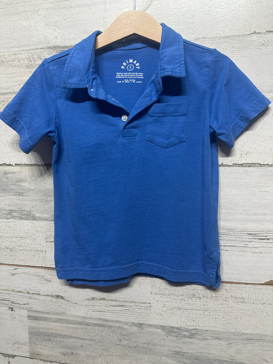 Primary Brand Boys Size 4 Blue Polo Shirt VGUC