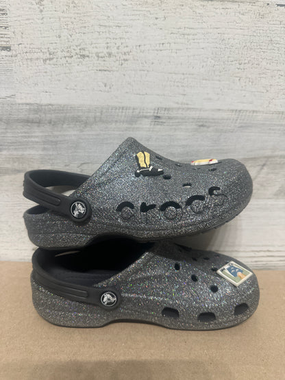 Girls Size J3 (Youth 3) Crocs Glitter Clogs - Very Good Used Condition
