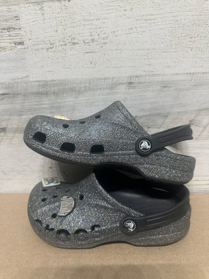 Girls Size J3 (Youth 3) Crocs Glitter Clogs - Very Good Used Condition