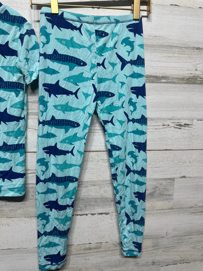 Boys Size 8 Kickee Pants Bamboo Shark Fitted Pajama Set  - Very Good Used Condition