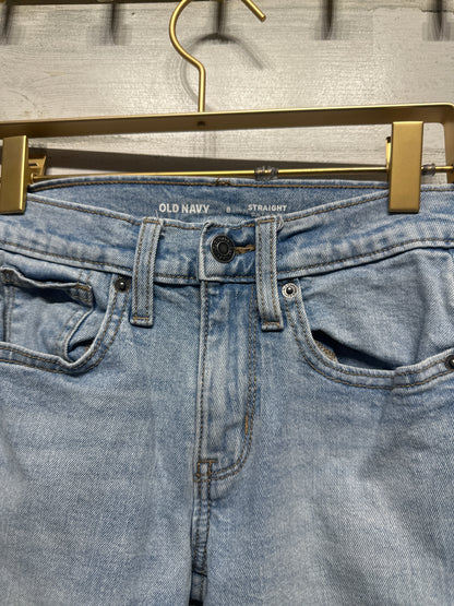 Boys Size 8 Old Navy Straight Adjustable Waist Light Wash Jeans - Very Good Used Condition