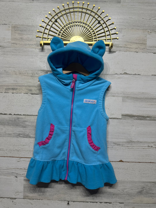 Obermeyer Girls Size 6/7 (Large) Fleece Ruffle Hooded Vest VGUC