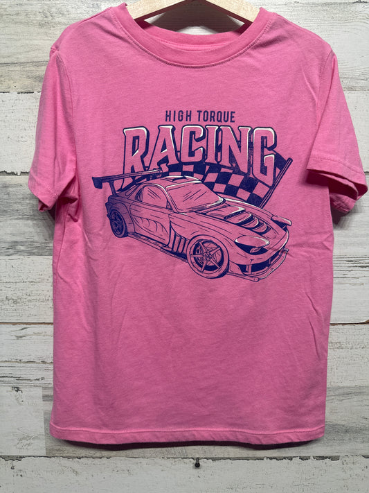 Boys Size 8 Medium Cat and Jack Pink High Torque Racing TShirt - Very Good Used Condition