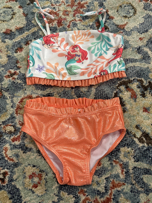Disney Princess Little Mermaid Swimsuit Girls 2T VGUC