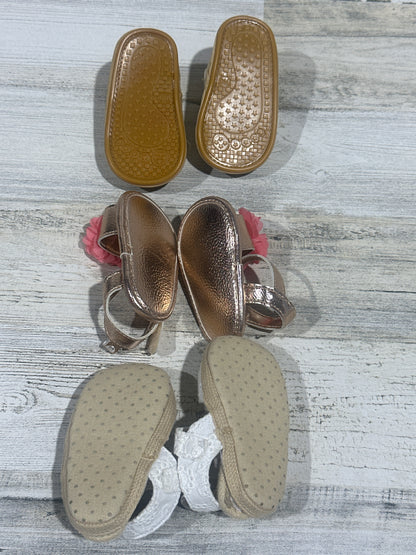 Infant Girl Sandal Lot Shoes - Fit Like 3-6m - Very Good Used Condition