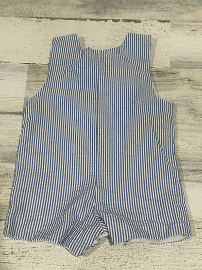 Mud Pie Baby Crab Applique Seersucker Romper - Boys Size 0-6m - Good Used Condition